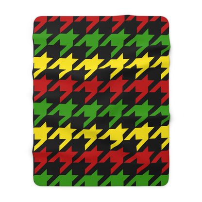 Saint Kitts And Nevis Retro Houndstooth Blanket Throw
