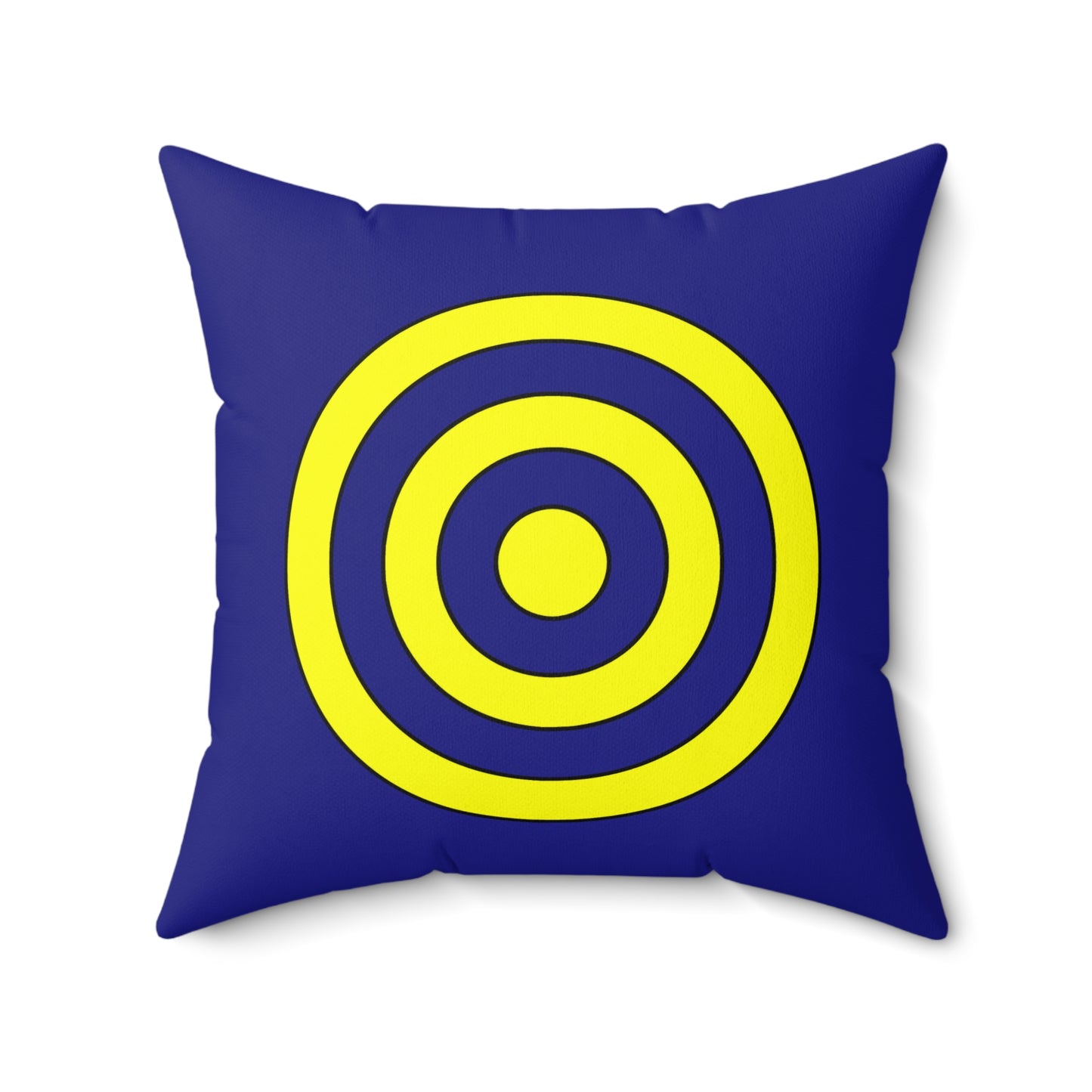 Navy Blue, Yellow Retro Target Cushion Pillow