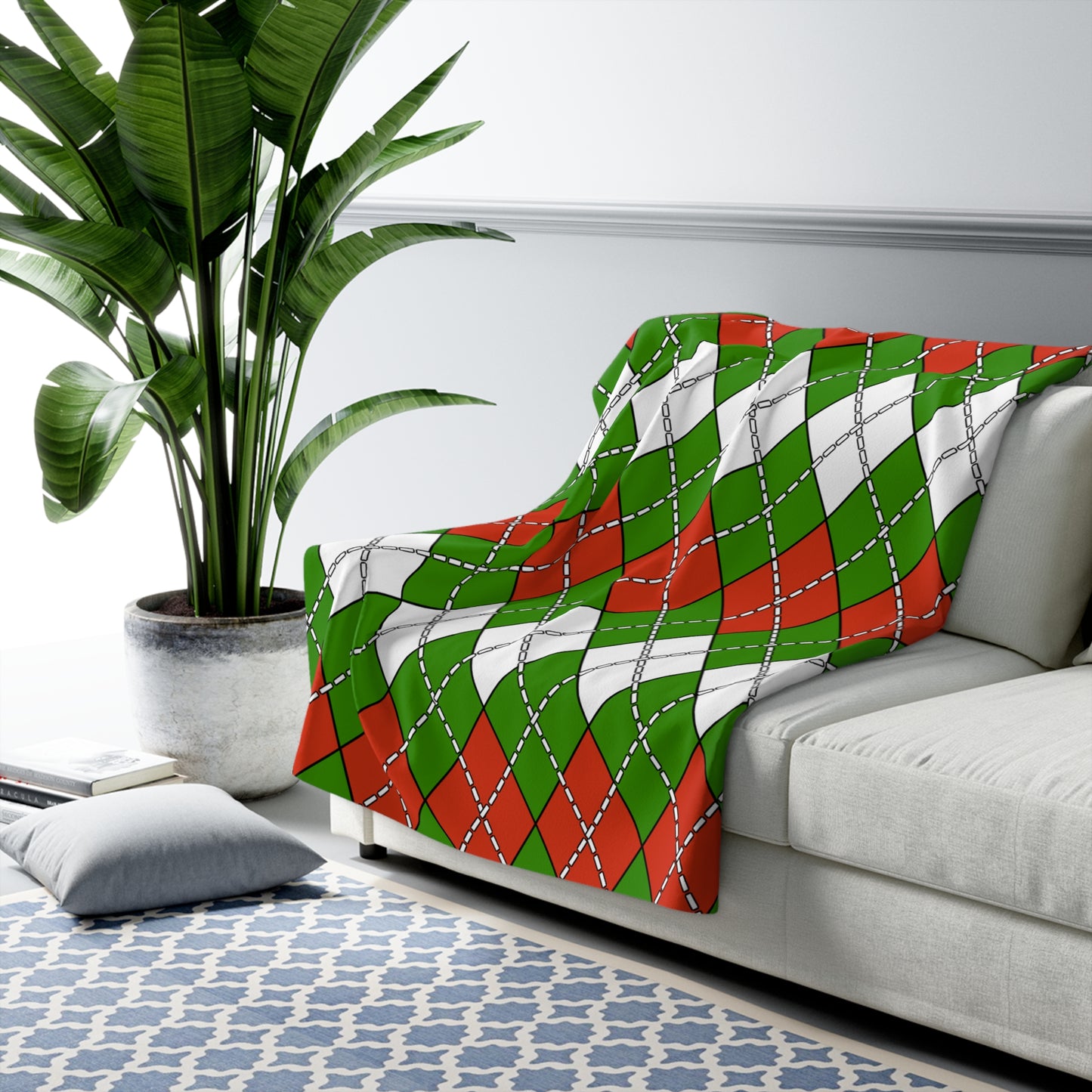 Hungary Retro Argyle Blanket Throw