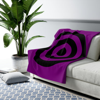 Purple, Black Retro Target Blanket Throw