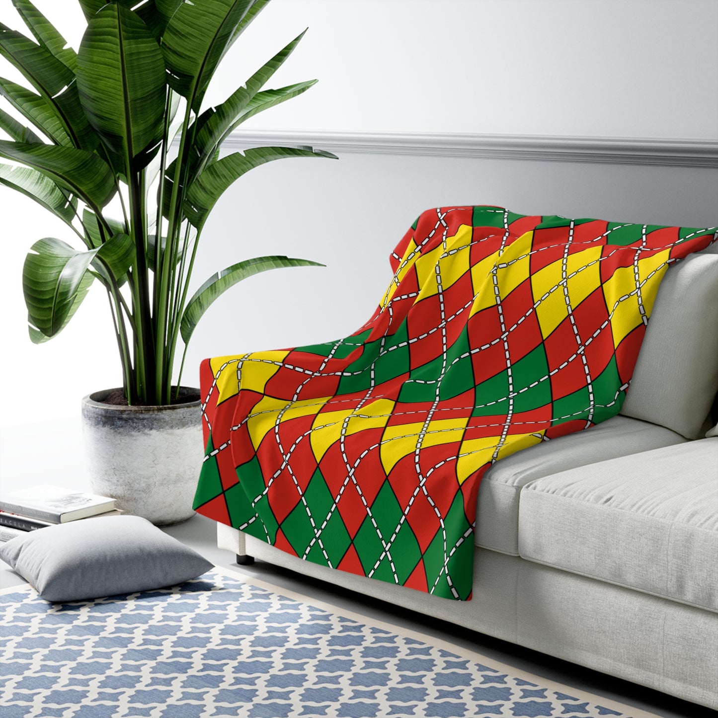 Bolivia Retro Argyle Blanket Throw