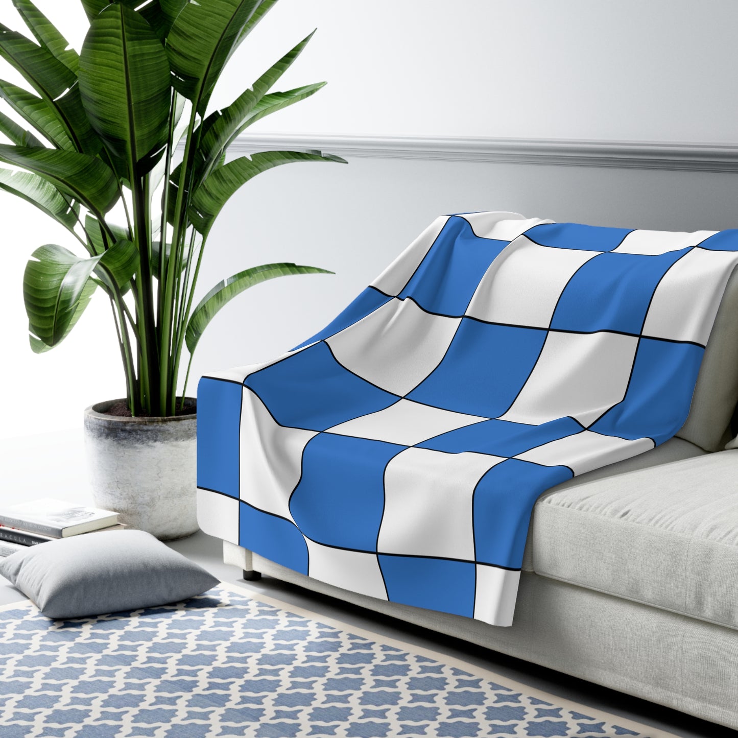 Antarctica Retro Check Blanket Throw