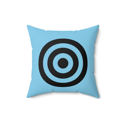 Sky Blue, Black Retro Target Cushion Pillow