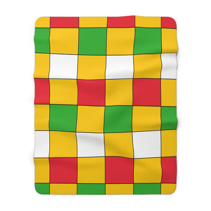 Myanmar Retro Check Blanket Throw