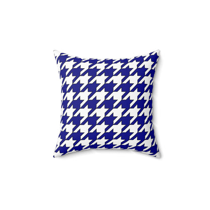Dark Blue, White Retro Houndstooth Cushion Pillow