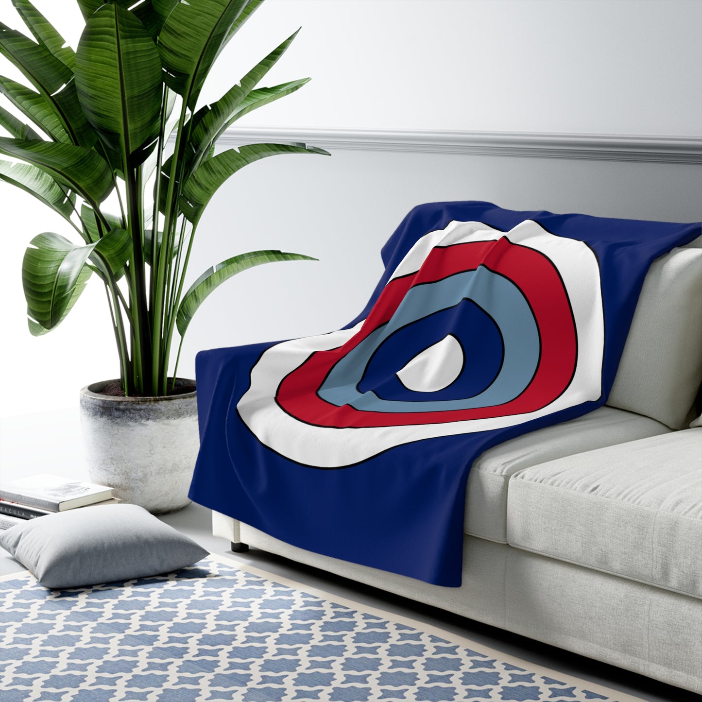 Falkland Islands Retro Target Blanket Throw