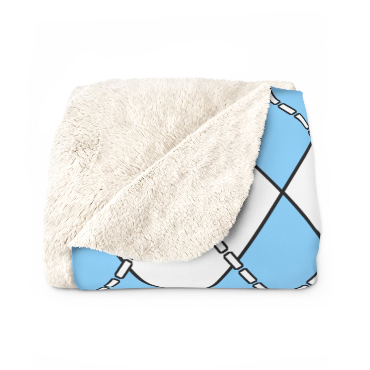 Light Blue, White Retro Argyle Blanket Throw