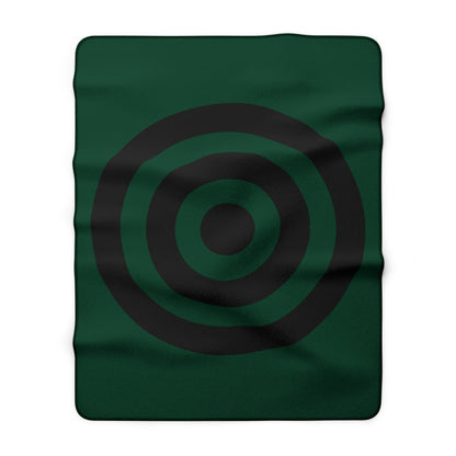 Dark Green, Black Retro Target Blanket Throw