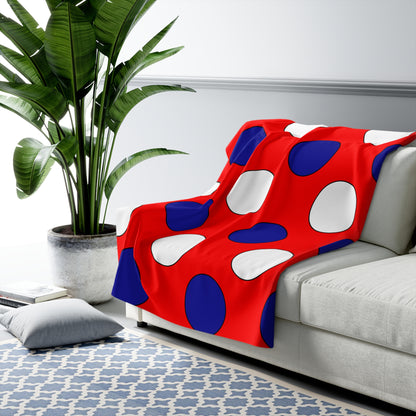Croatia Retro Polka Dots Blanket Throw