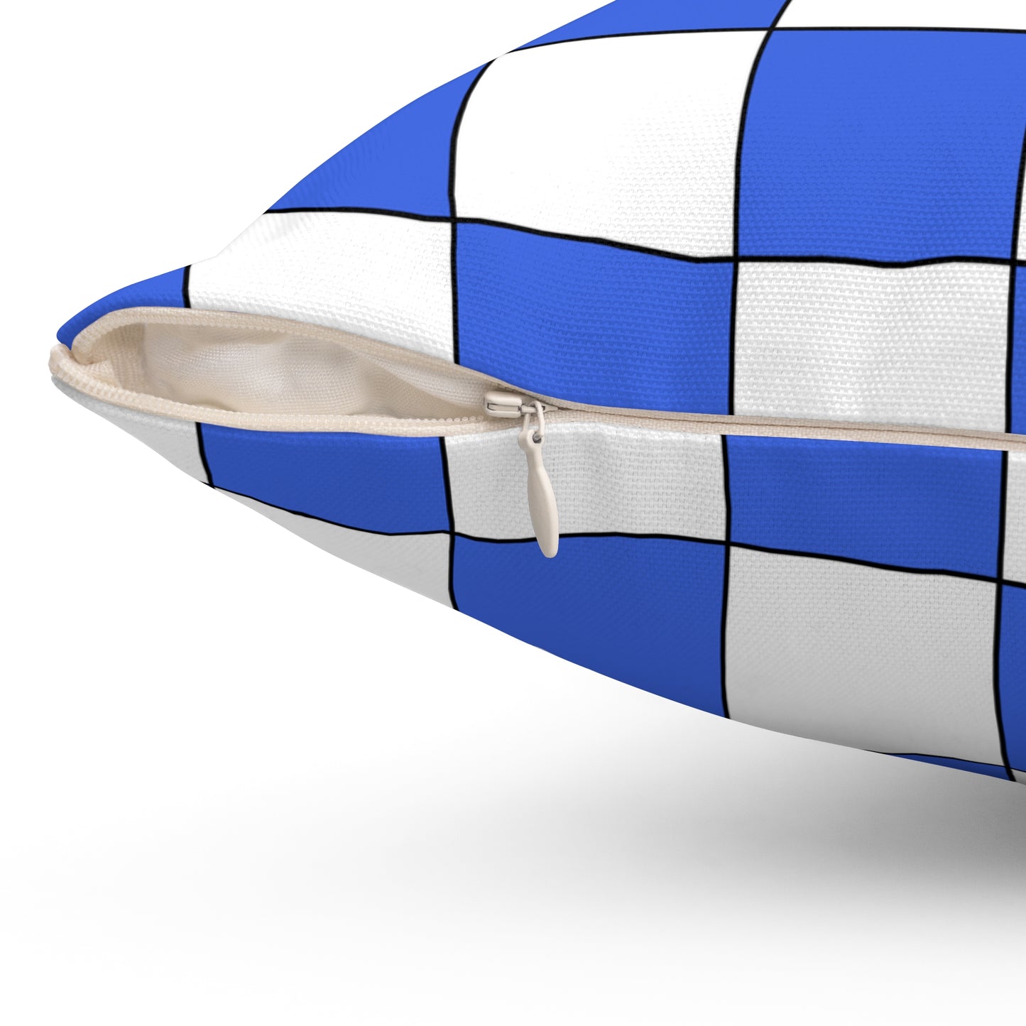 Royal Blue, White Retro Check Cushion Pillow