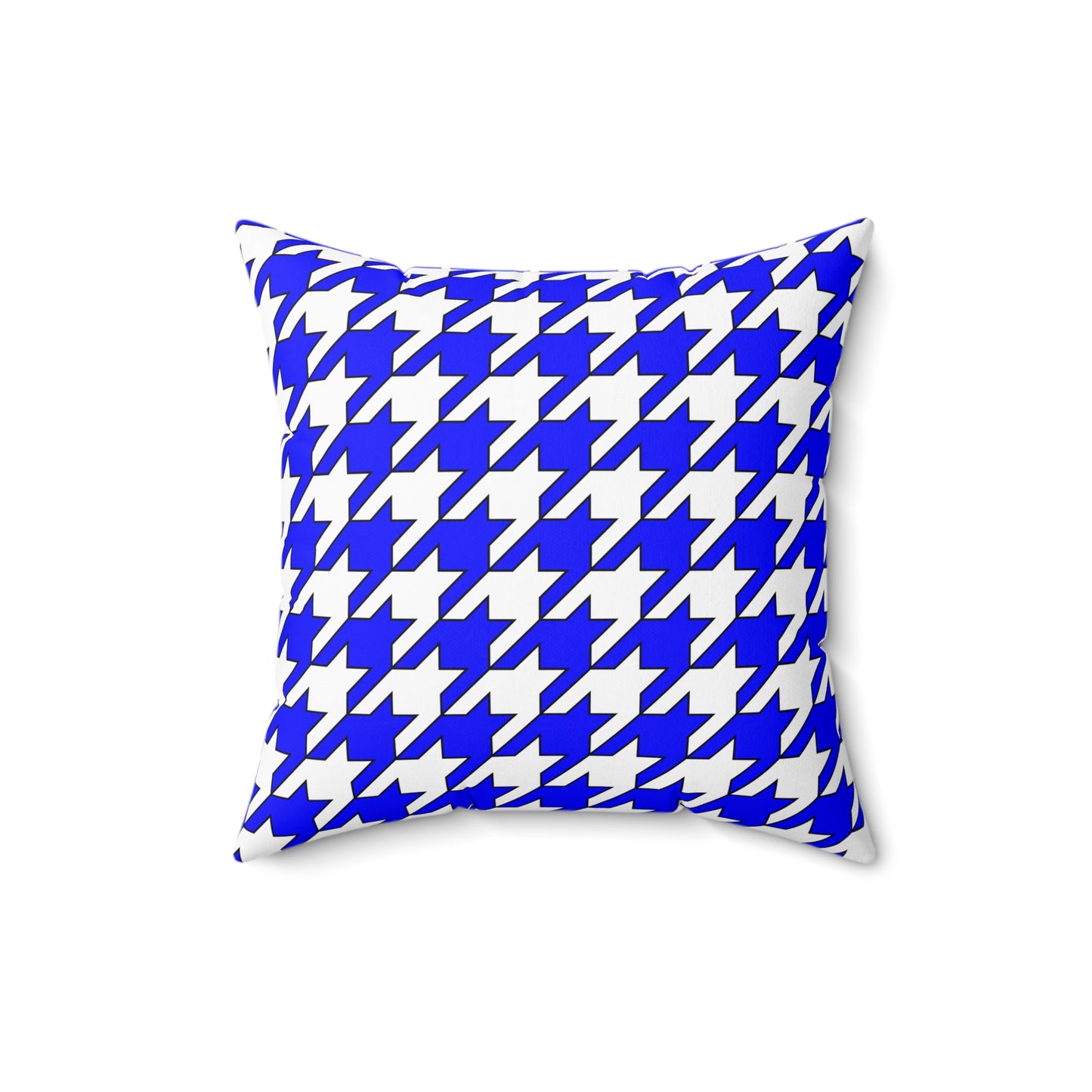 Blue, White Retro Houndstooth Cushion Pillow