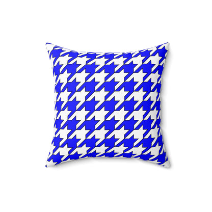 Blue, White Retro Houndstooth Cushion Pillow