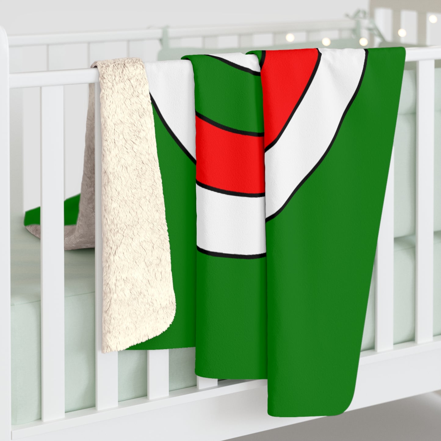 Green, White, Red Retro Target Blanket Throw