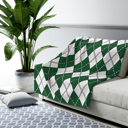 Saudi Arabia Retro Argyle Blanket Throw