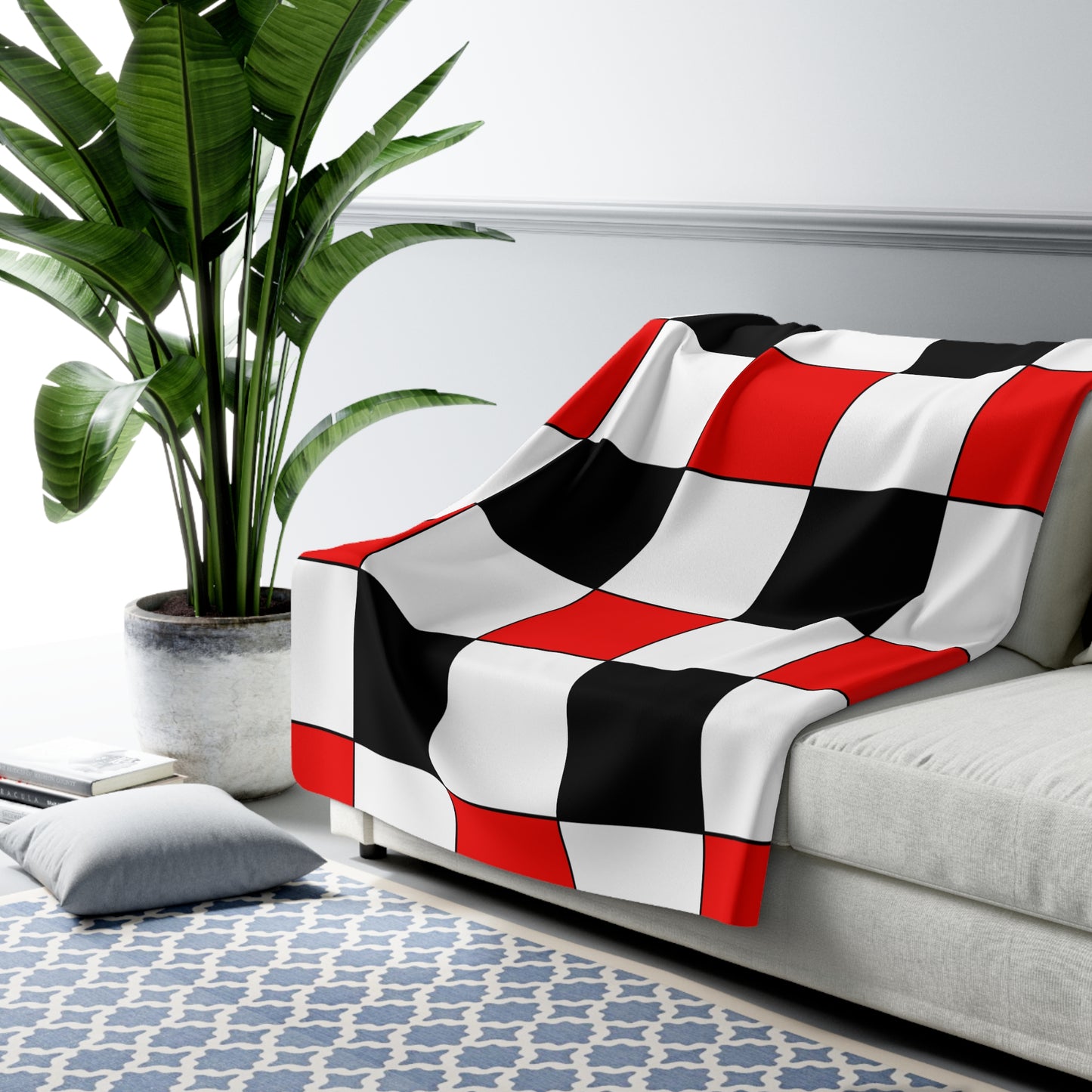 Yemen Retro Check Blanket Throw