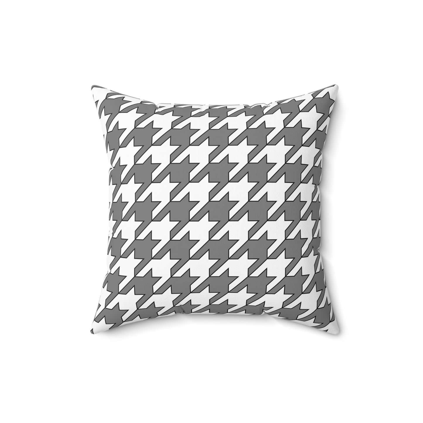 Grey, White Retro Houndstooth Cushion Pillow