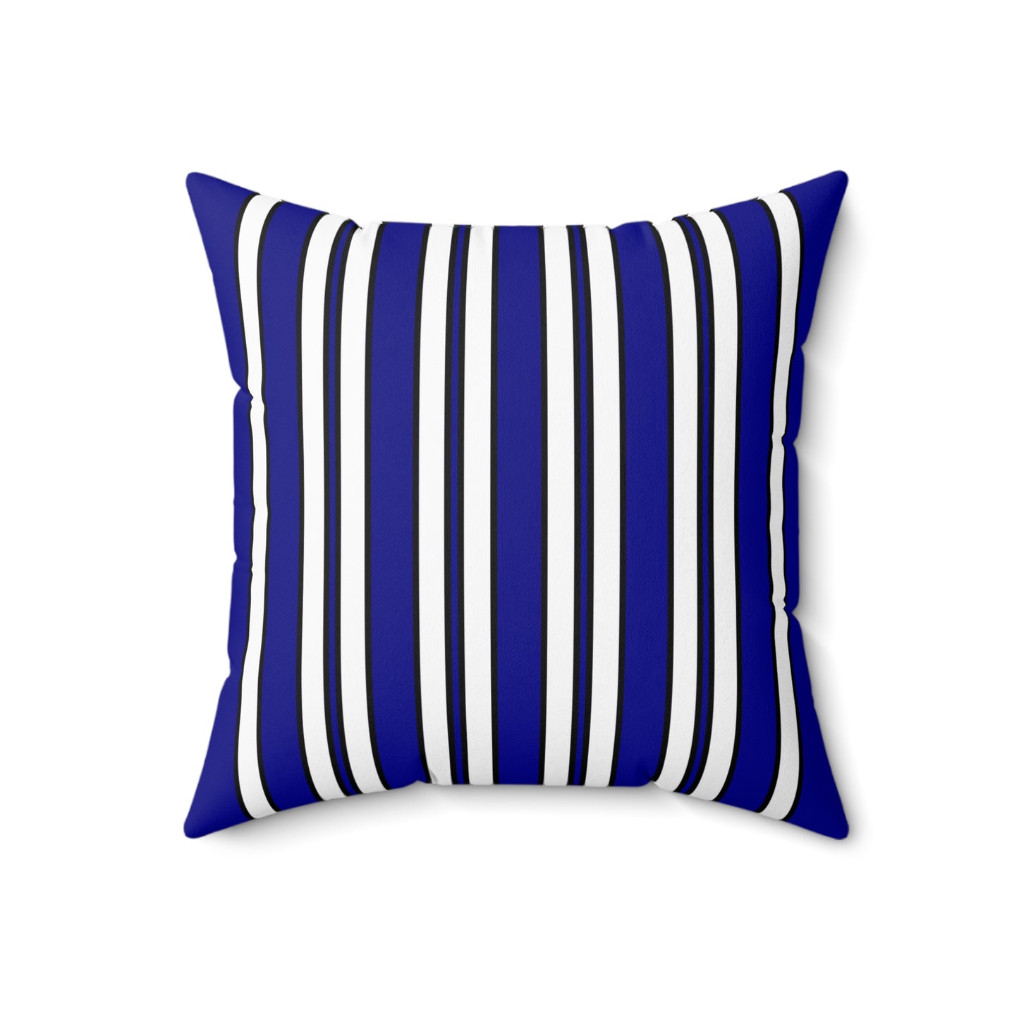 Dark Blue, White Retro Stripes Cushion Pillow