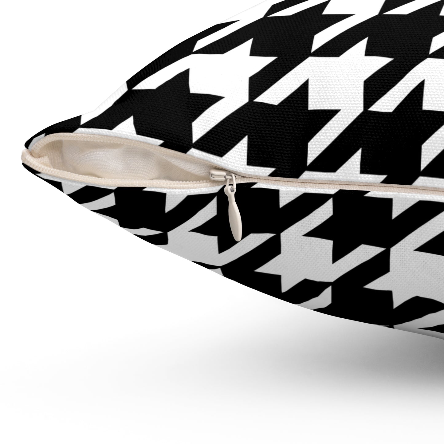 White, Black Retro Houndstooth Cushion Pillow