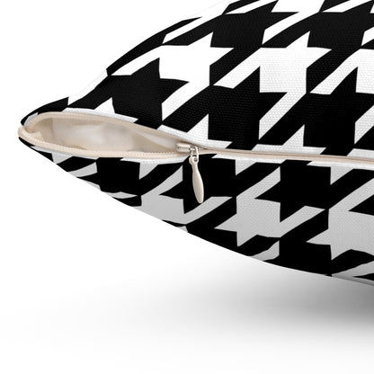 White, Black Retro Houndstooth Cushion Pillow