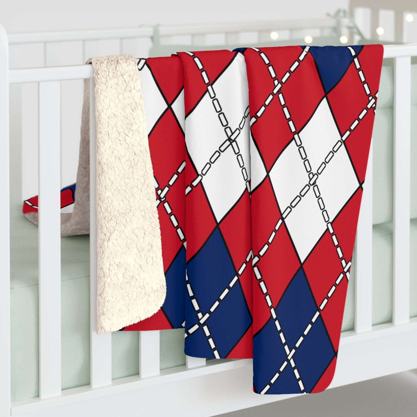 Lao Peoples Democratic Republic Retro Argyle Blanket Throw