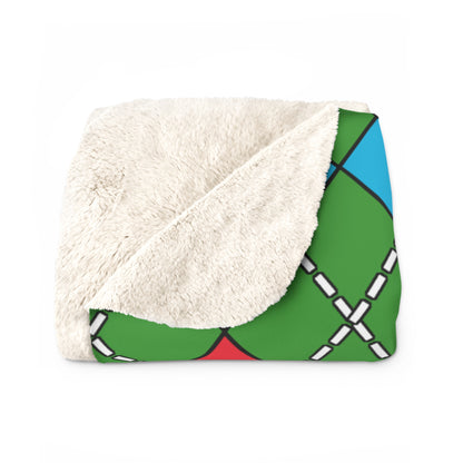 Azerbaijan Retro Argyle Blanket Throw
