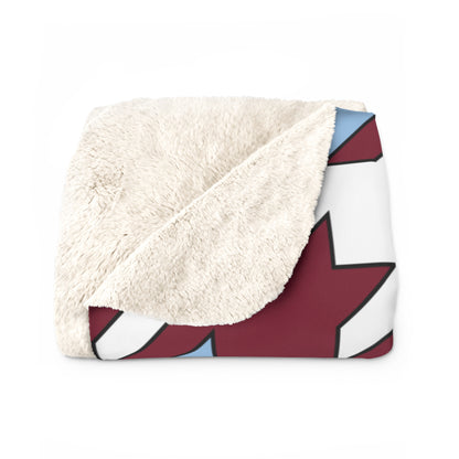 Claret, Blue, White Retro Houndstooth Blanket Throw