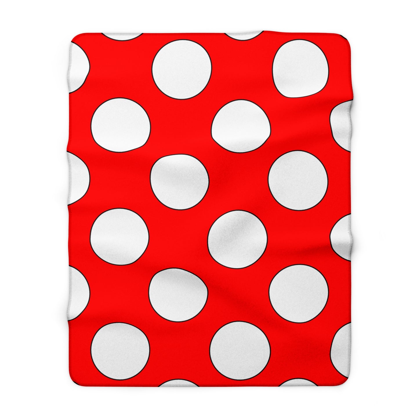Red, White Retro Polka Dots Blanket Throw