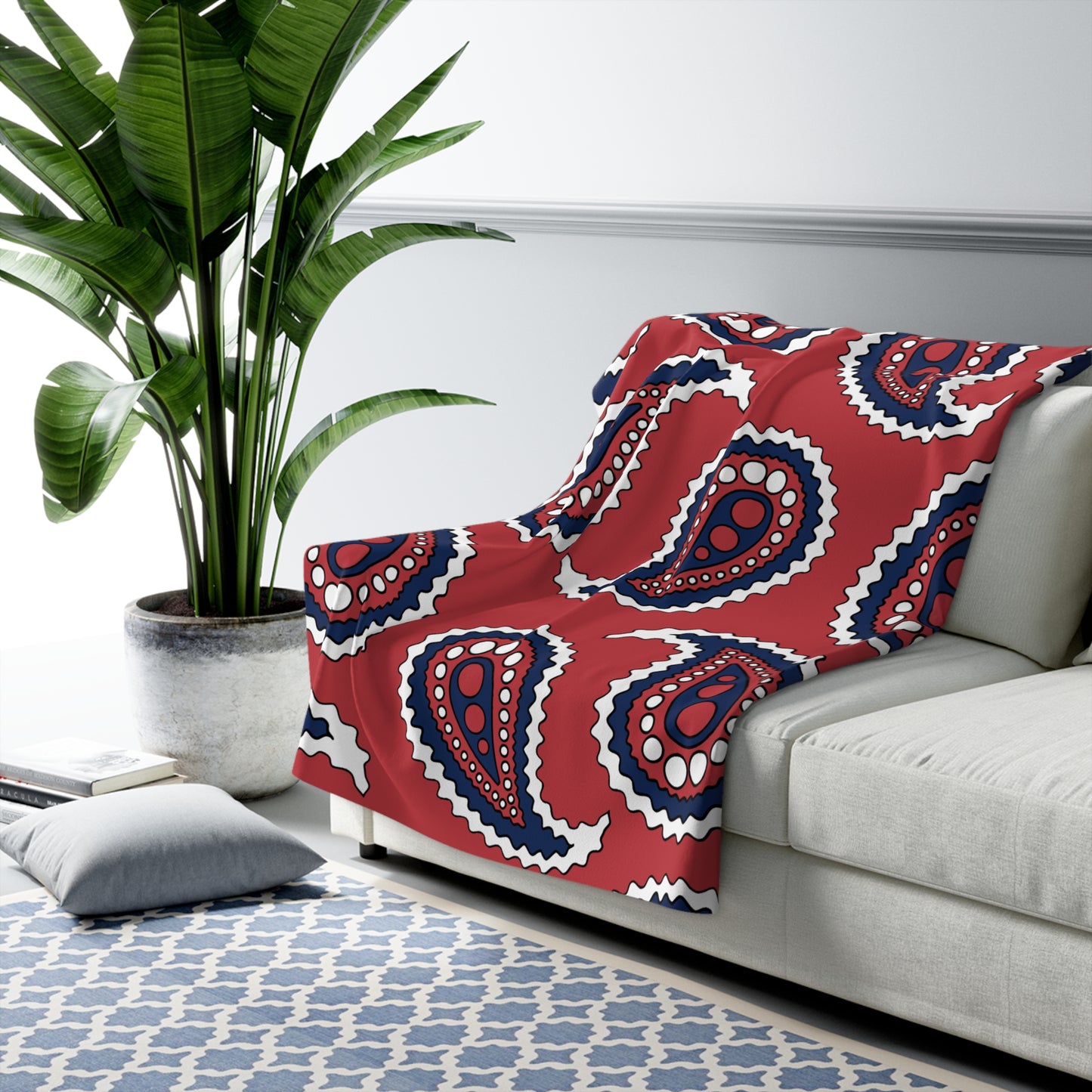 United States of America (USA) Retro Paisley Blanket Throw