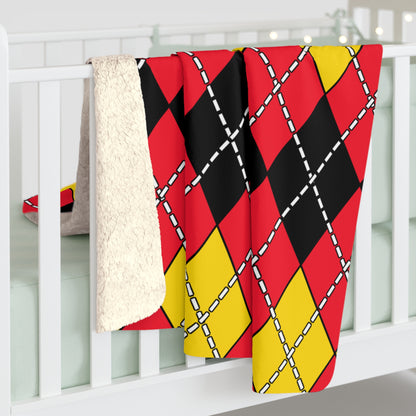 Belgium Retro Argyle Blanket Throw