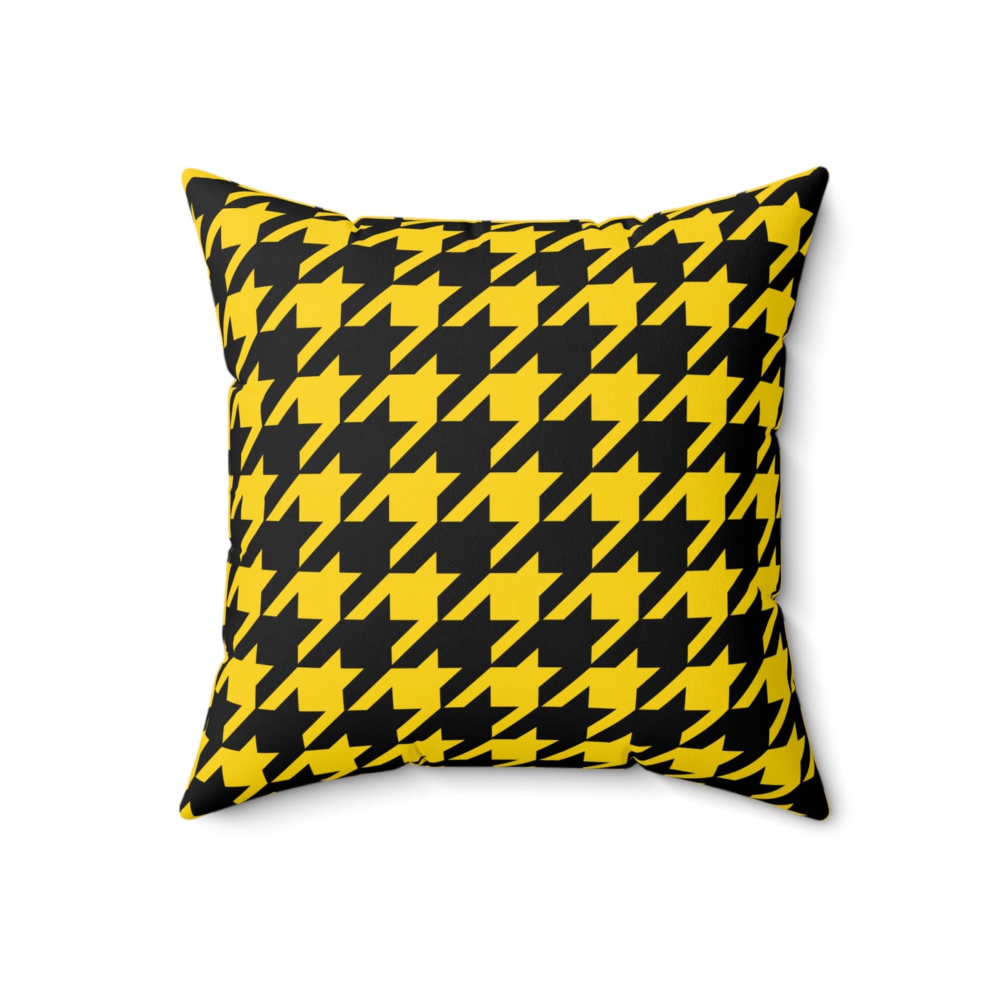 Gold, Black Retro Houndstooth Cushion Pillow
