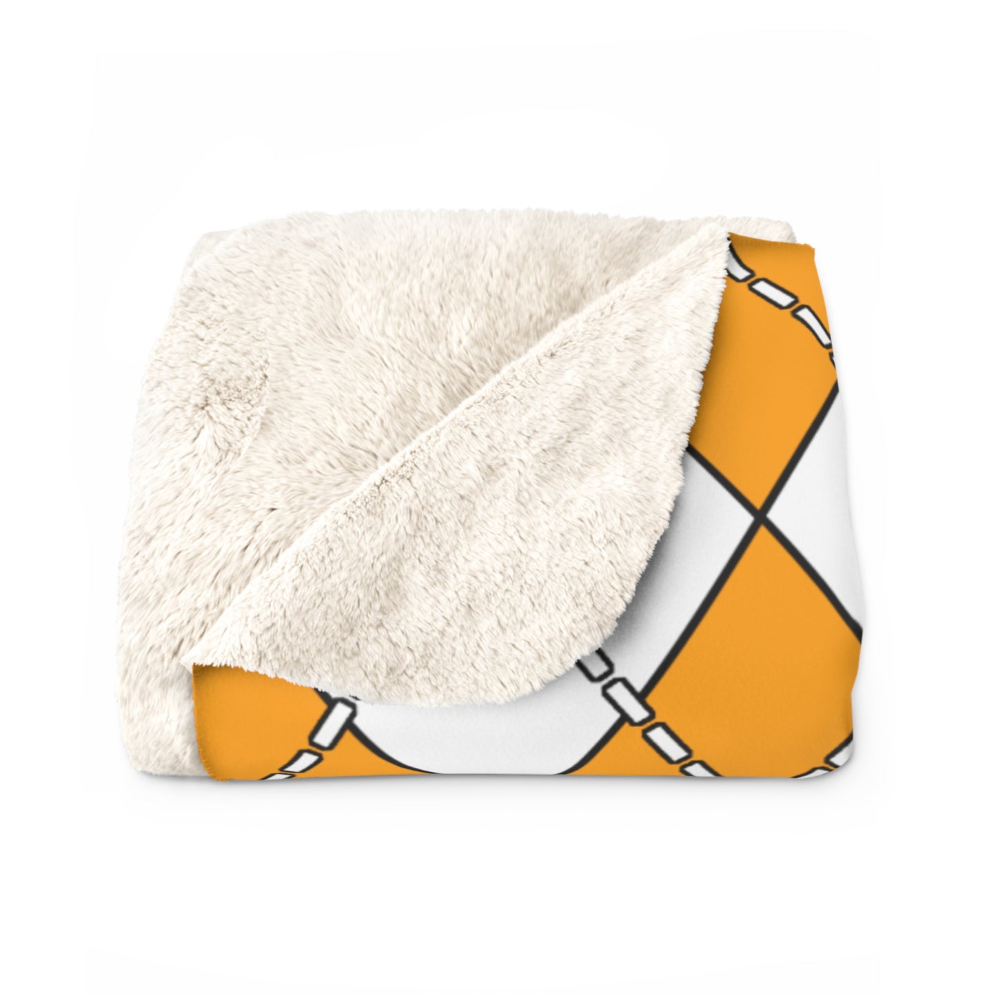 Orange, White Retro Argyle Blanket Throw