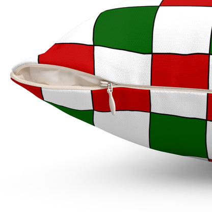 Tajikistan Retro Check Cushion Pillow