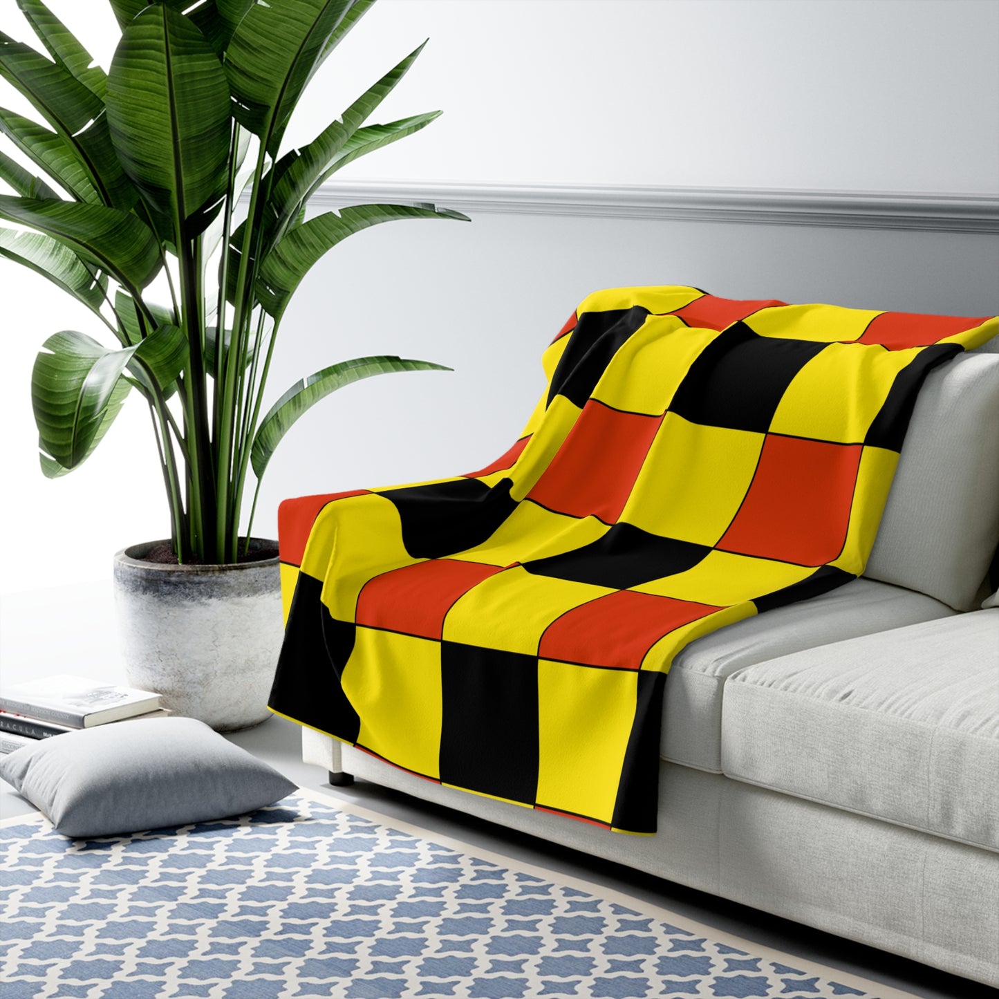 Uganda Retro Check Blanket Throw