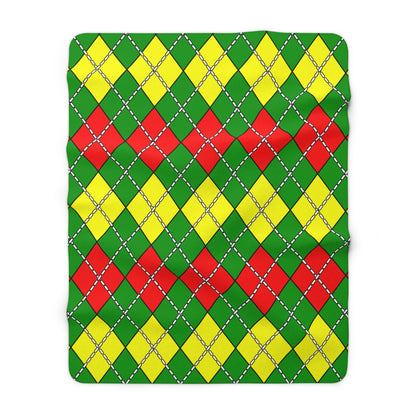 Guinea Retro Argyle Blanket Throw