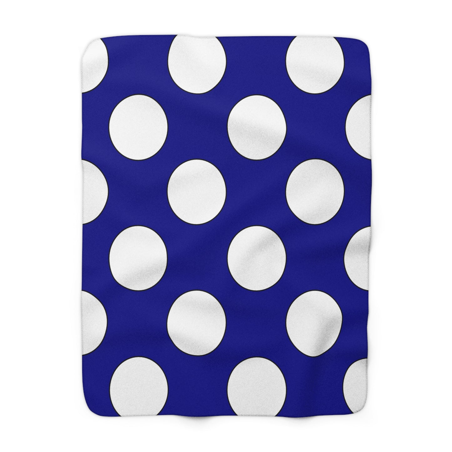 Dark Blue, White Retro Polka Dots Blanket Throw