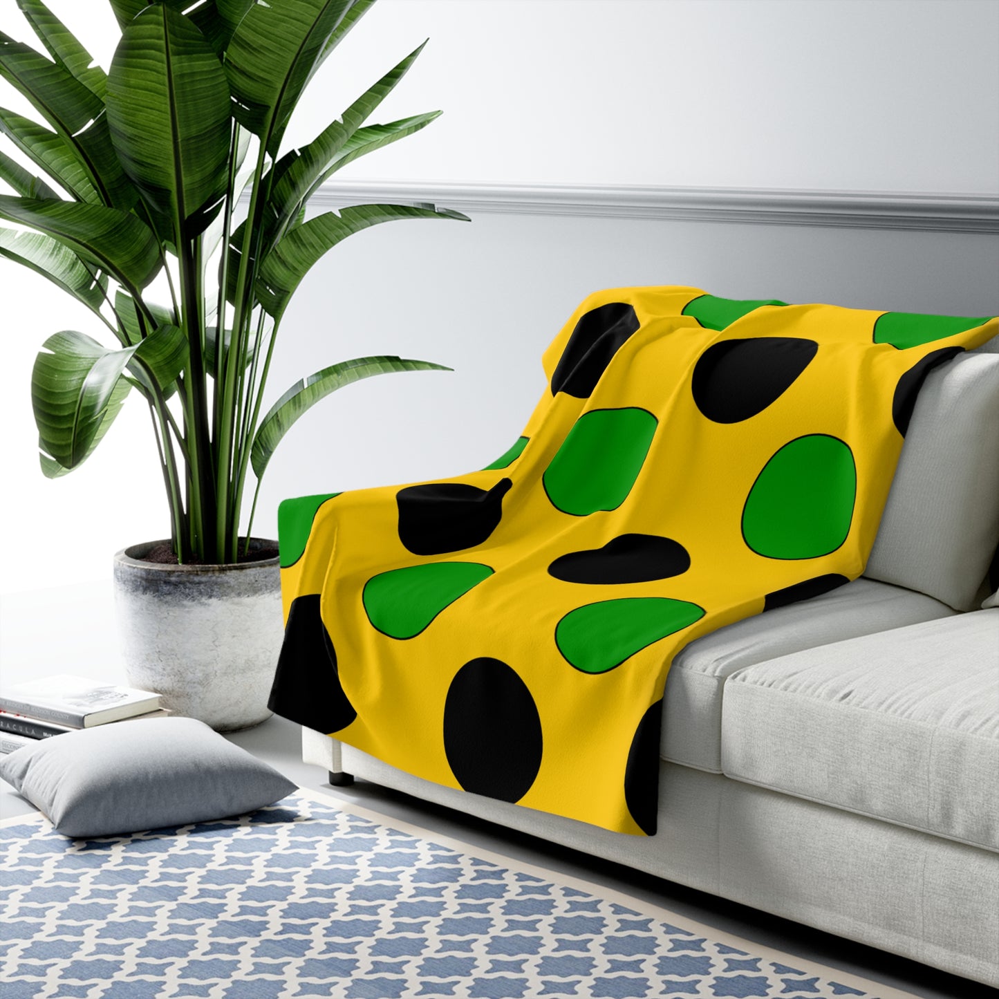 Jamaica Retro Polka Dots Blanket Throw