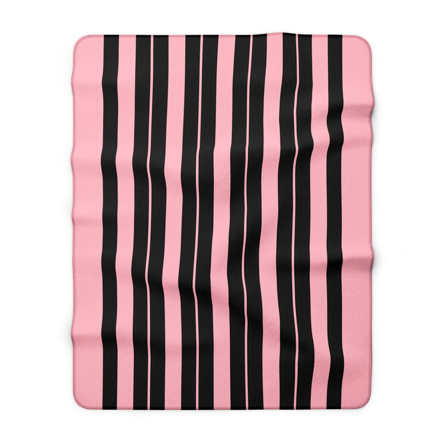 Pink, Black Retro Stripes Blanket Throw