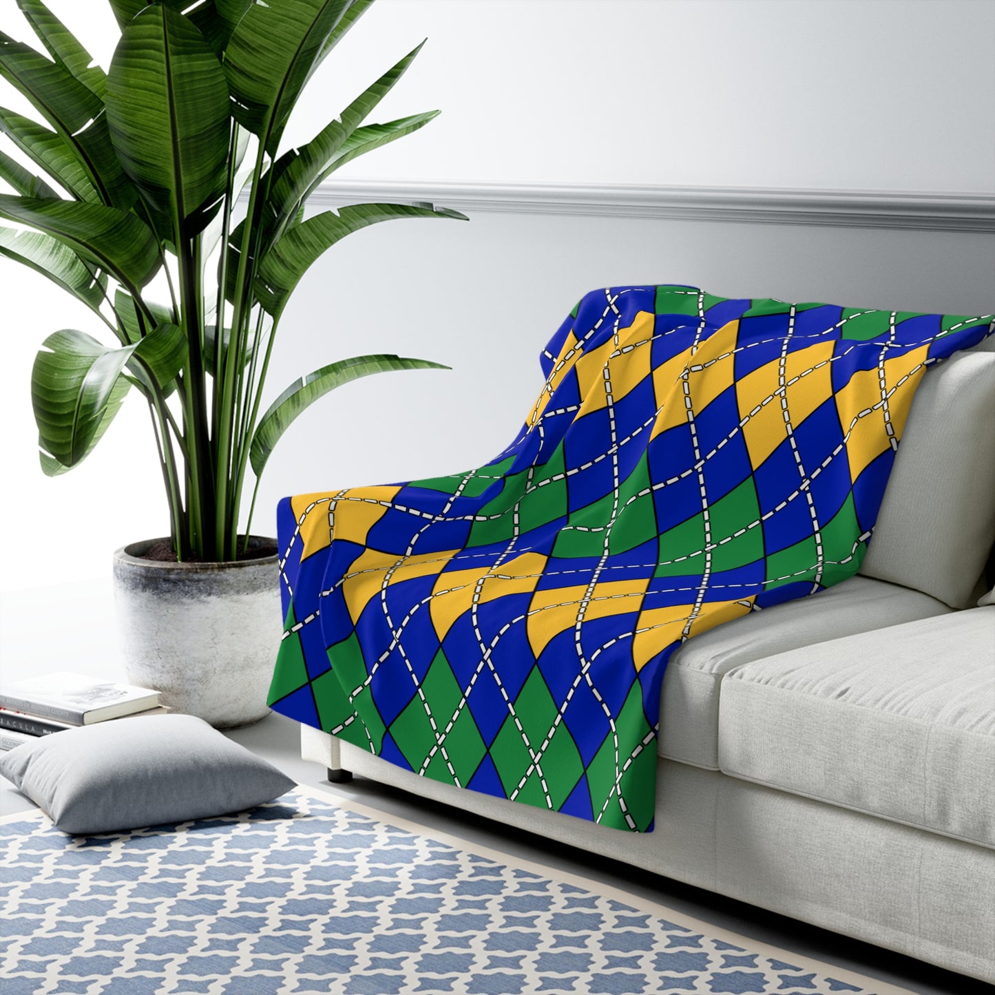 Christmas Island Retro Argyle Blanket Throw