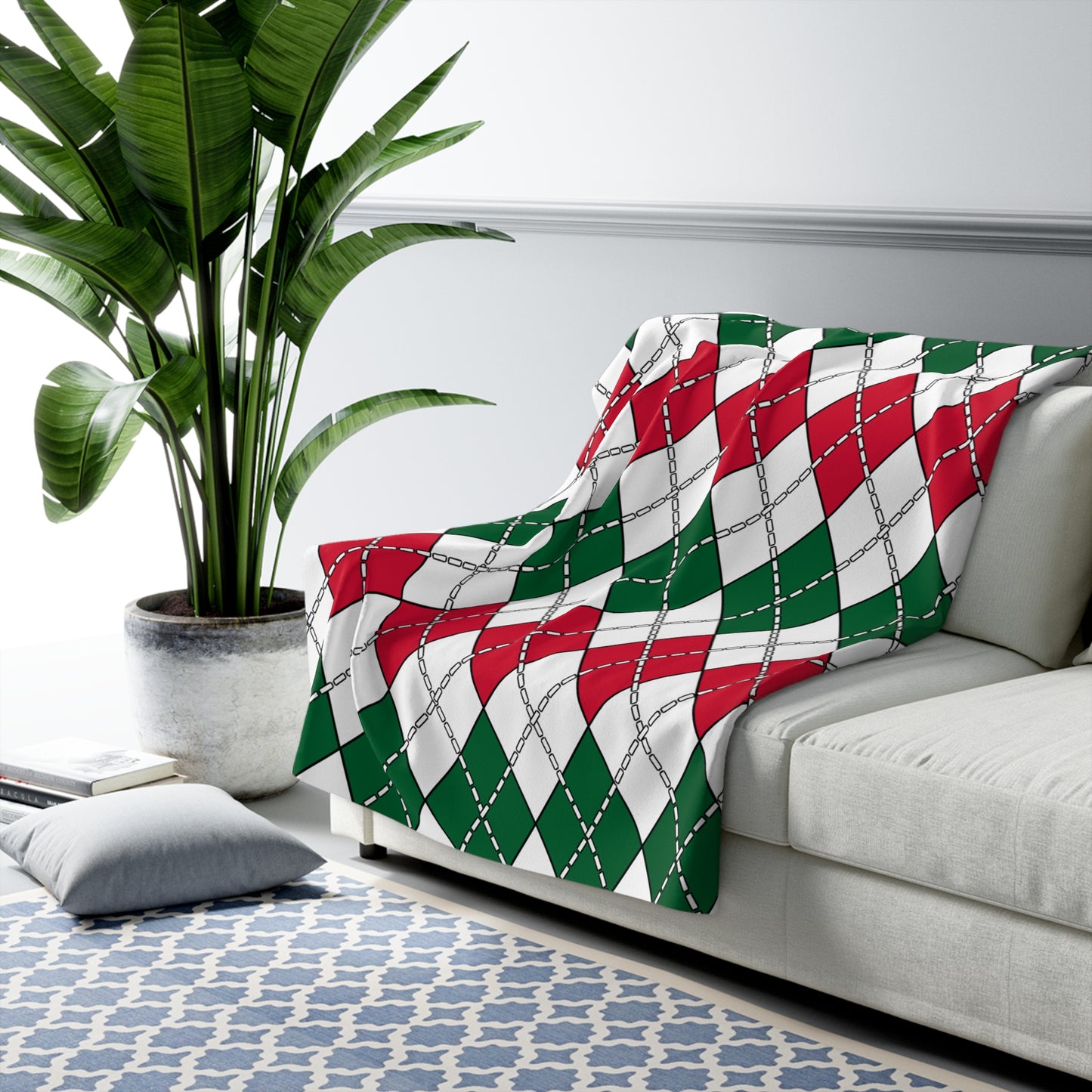 Algeria Retro Argyle Blanket Throw