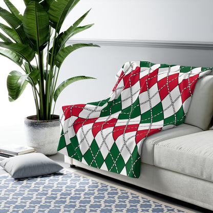 Algeria Retro Argyle Blanket Throw