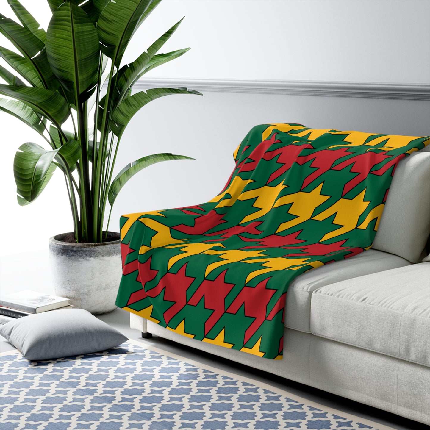 Lithuania Retro Houndstooth Blanket Throw