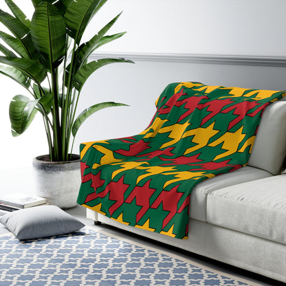 Lithuania Retro Houndstooth Blanket Throw