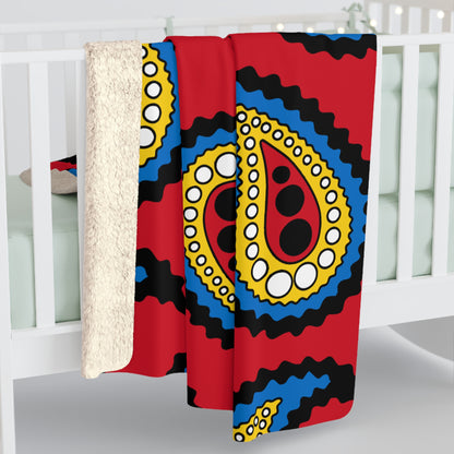 Antigua And Barbuda Retro Paisley Blanket Throw
