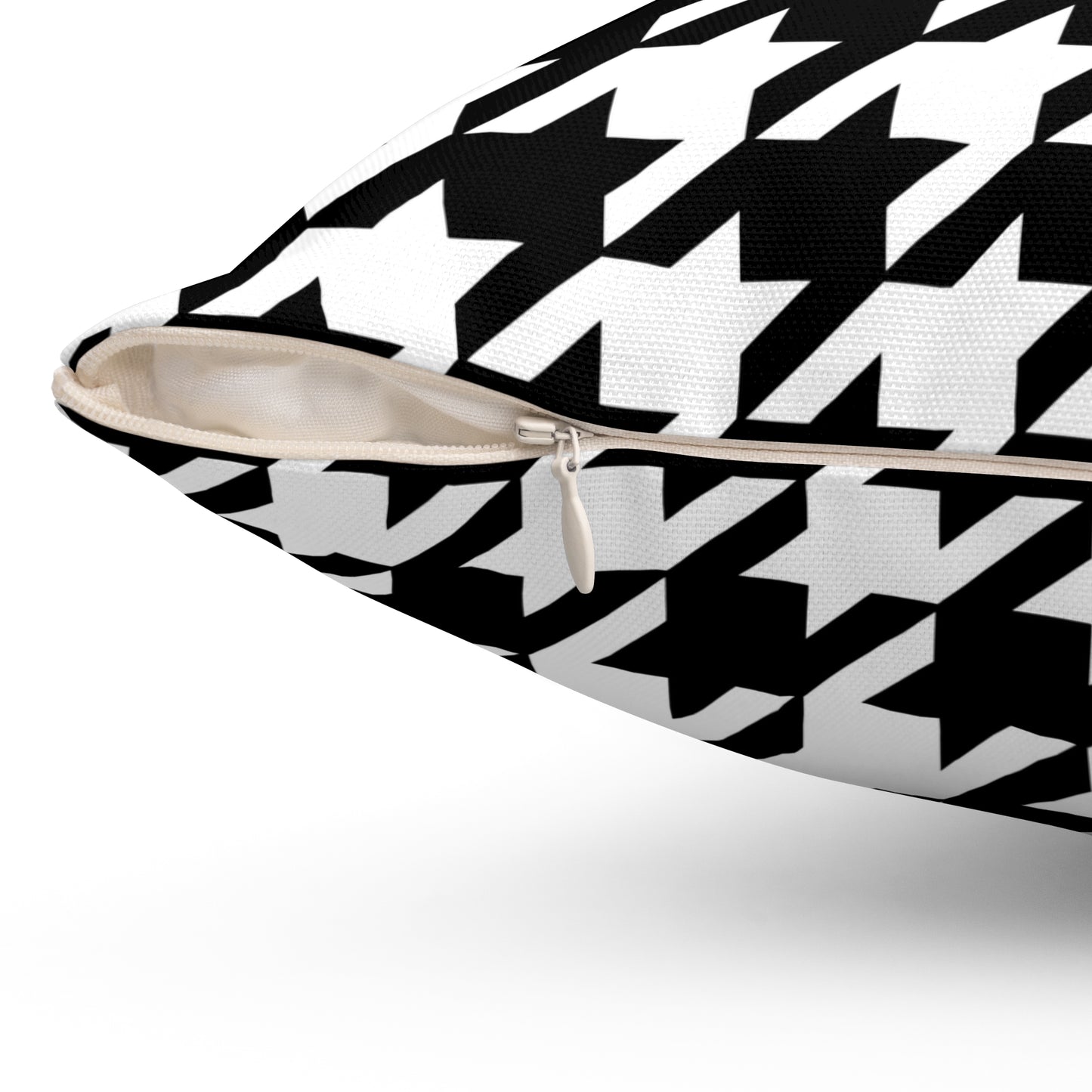 Black, White Retro Houndstooth Cushion Pillow
