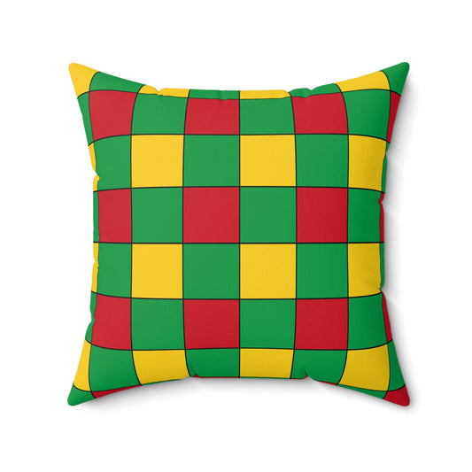 Guinea Bissau Retro Check Cushion Pillow