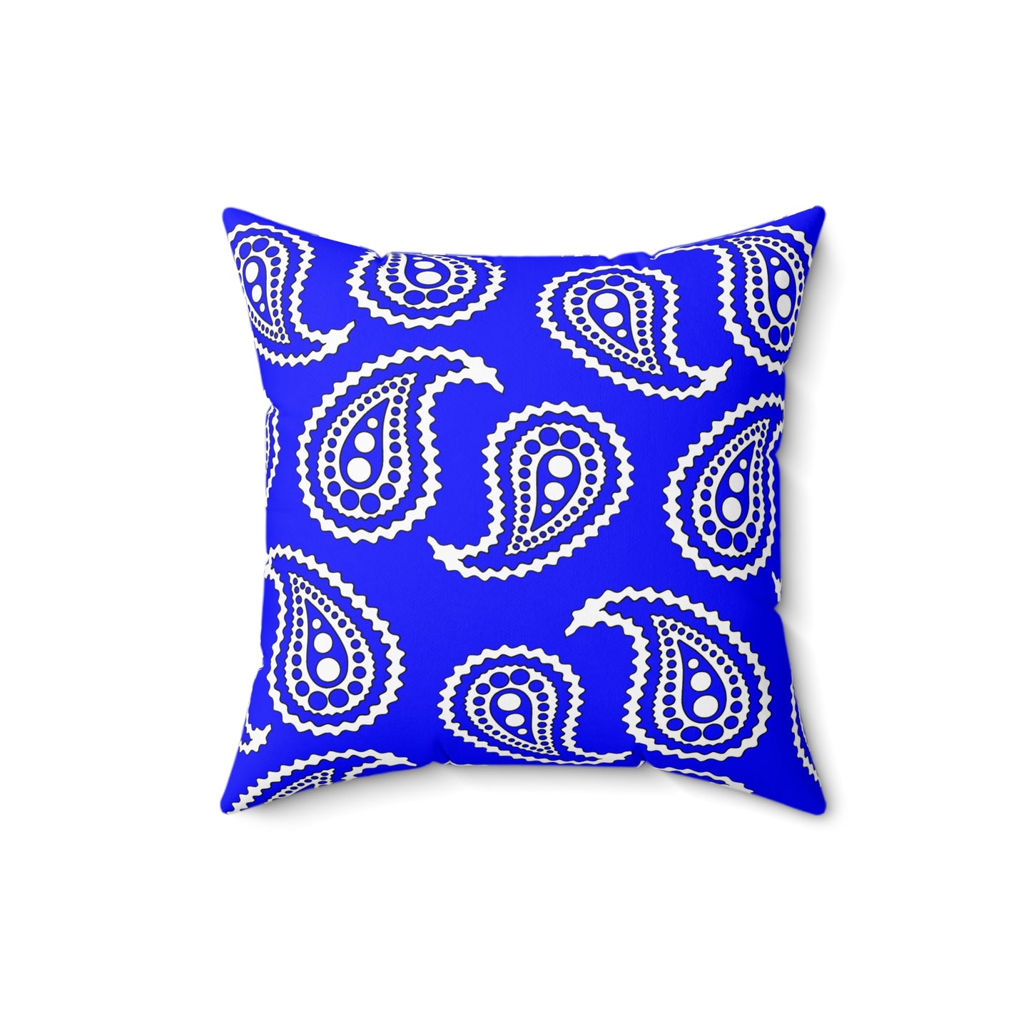 Blue, White Retro Paisley Cushion Pillow