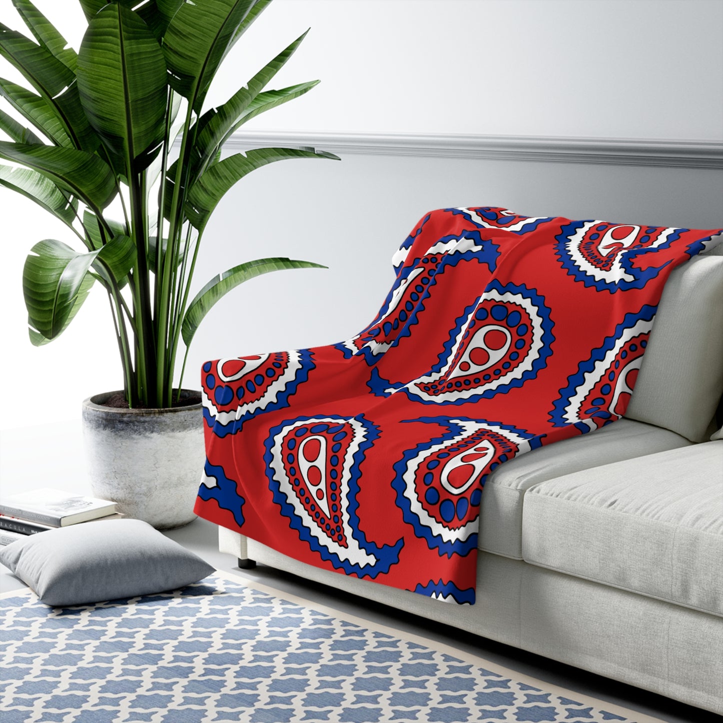 Bouvet Island Retro Paisley Blanket Throw