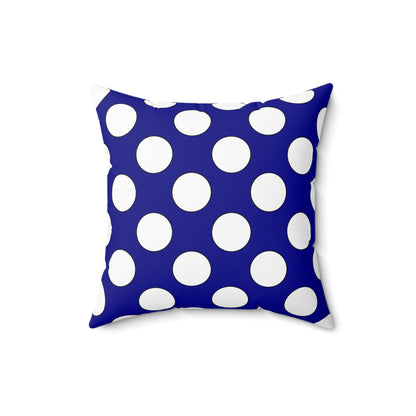Dark Blue, White Retro Polka Dots Cushion Pillow