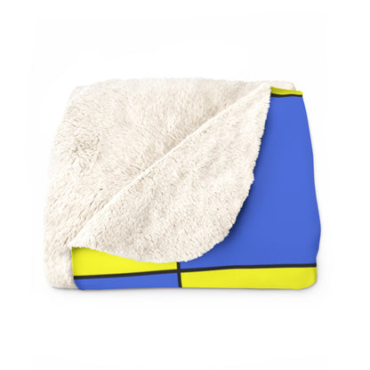 Royal Blue, Yellow Retro Check Blanket Throw