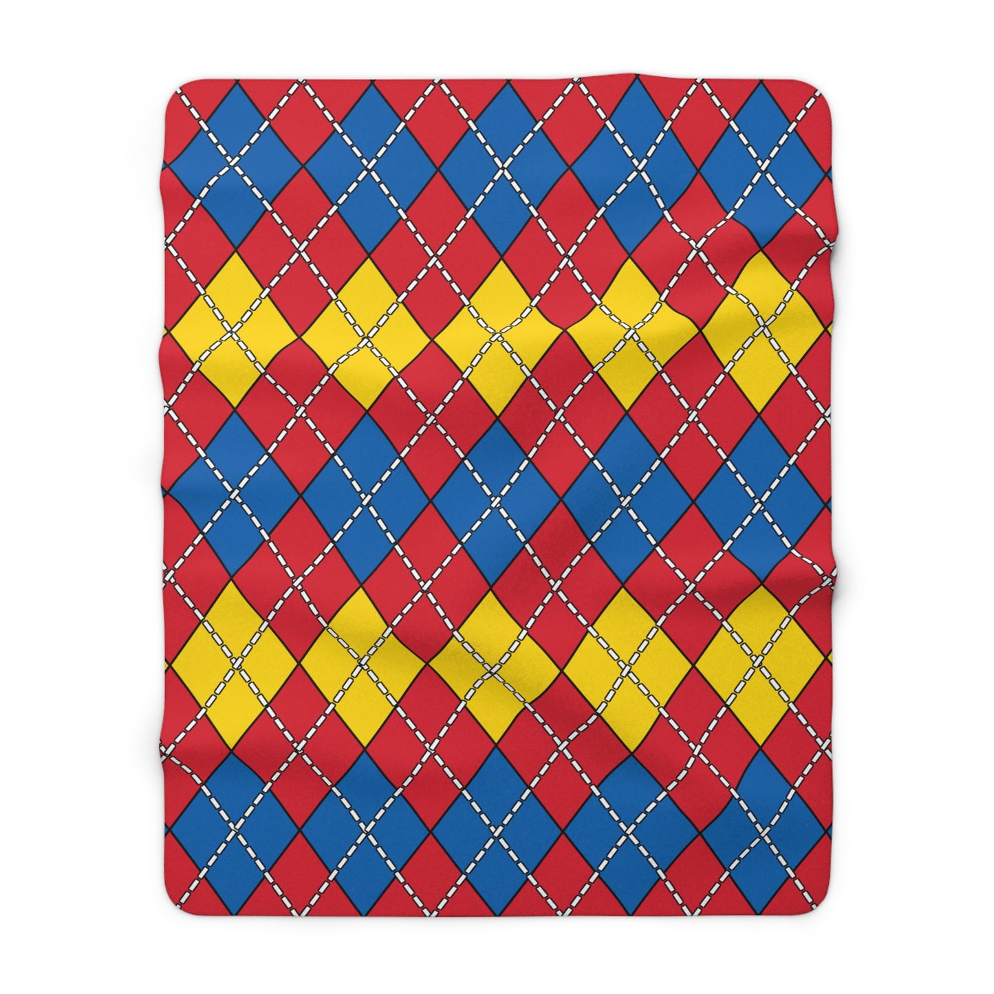 Mongolia Retro Argyle Blanket Throw